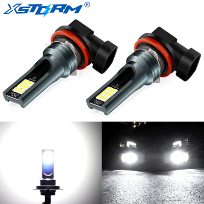 2-Pack H8 H11 H16 JP 9005 HB3 9006 HB4 LED Bulbs - Super Bright 12V 6000K White Car Fog Lights and Daytime Running Lights